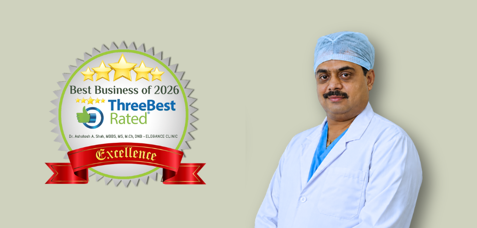 Dr. Ashutosh Shah with the ThreeBest Rated Best Business of 2026 award